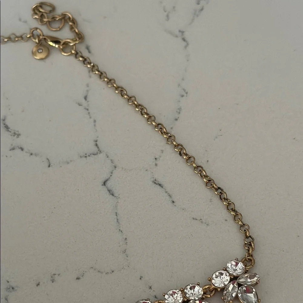 J. Crew Women's Fashion Jewelry Gold Crystal Necklace OS EUC - Picture 7 of 11